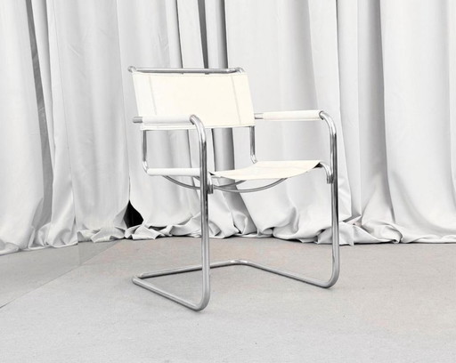 1/5 Mart Stam Thonet S34 Cantilever Chair White Leather Chrome