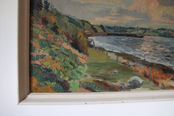 Image 1 of Dipinto ad olio impressionista danese, anni '60