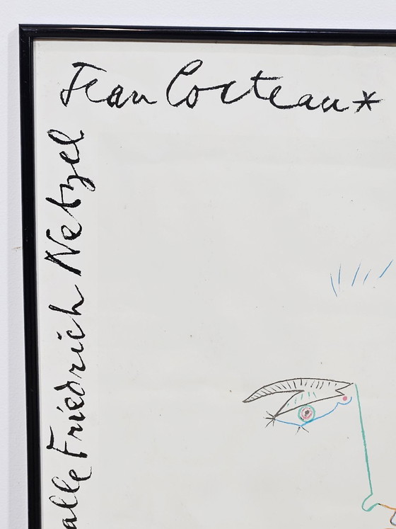 Affiche d'exposition originale de Jean Cocteau, 1982 – Glass, Paper (photo 4 of 17)