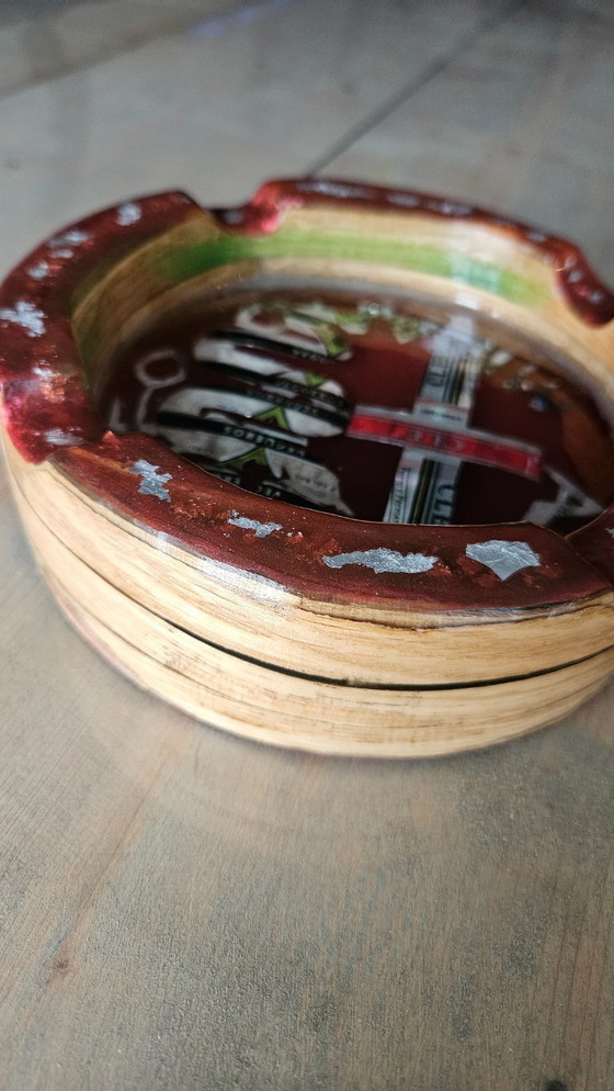 Image 1 of Handmade Cigar Ashtray, Epoxy Resin Wood Art, Luxury Smoking Accessories, Burl Wood Style, Groomsmen Gift.