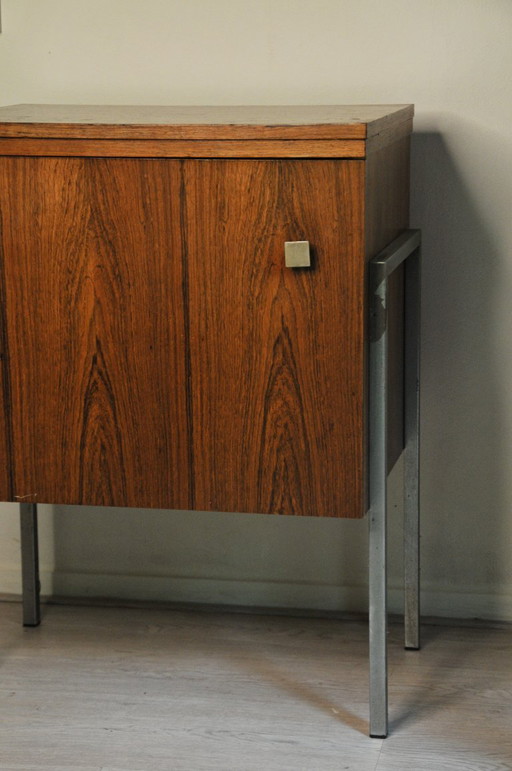 Bernina Favorit Sewing Furniture - Mueble vintage de teca de los años 60/'70 mueble giratorio