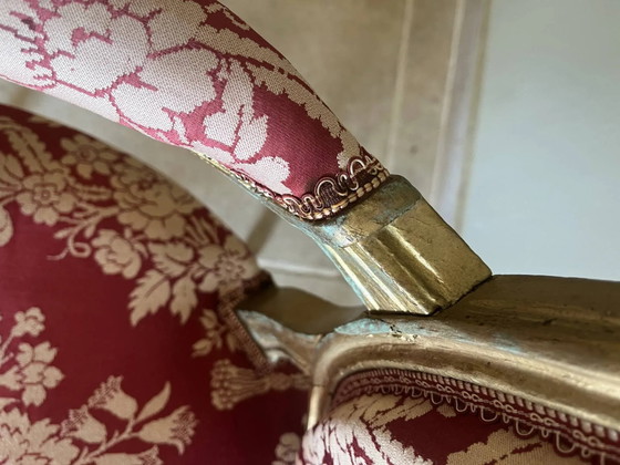 Fauteuil cabriolet Louis XVI en bois doré – dossier médaillon et tissu – Wood (photo 18 of 22)