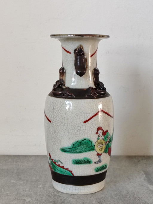 Antique handmade and hand-painted vase