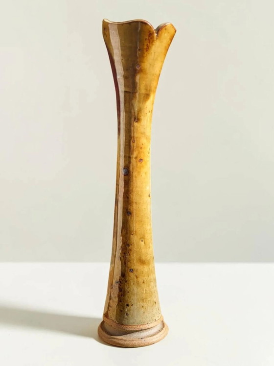 Glazed stoneware single-flower vase, signed Potelune, La Borne. – Porcelain (photo 4 of 9)
