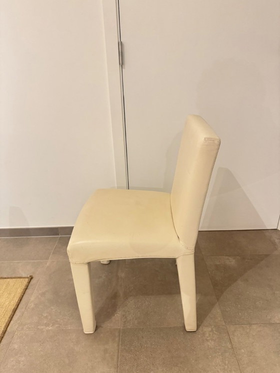 Image 1 of 6x B&B Italia Vol Au Vent design stoelen, Mario Bellini, wit leer