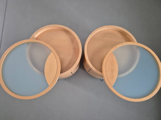 Image 1 of Set van 2 Hülsta salontafels met laden en zwenkbaar bovenblad