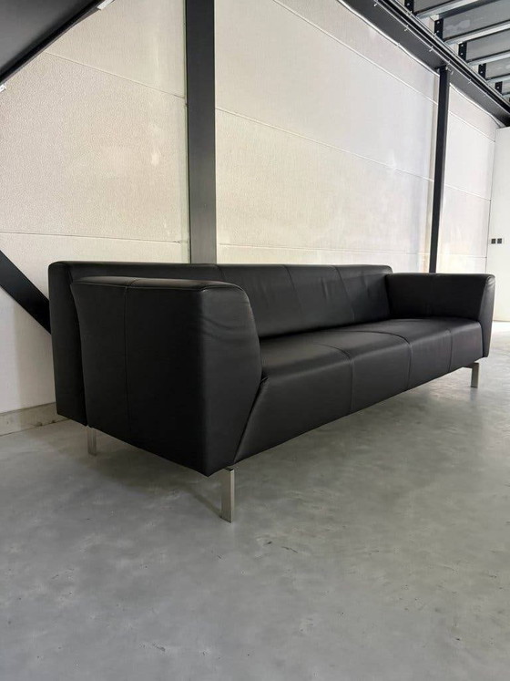 Rolf Benz 318 Linea – Pelle Nera – Condizioni perfette – Divani 3 posti, polished steel (photo 4 of 9)