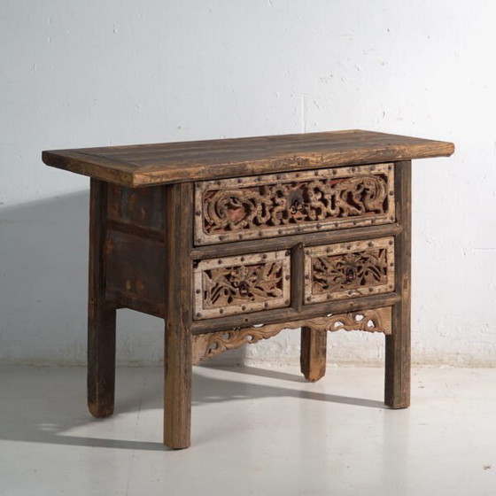 Consola china antigua con calados tallados – China, c. 1900 – Wood (photo 5 of 40)
