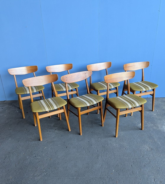 Image 1 of 7 Deense vintage teak stoelen Findahl & Farstrup 
