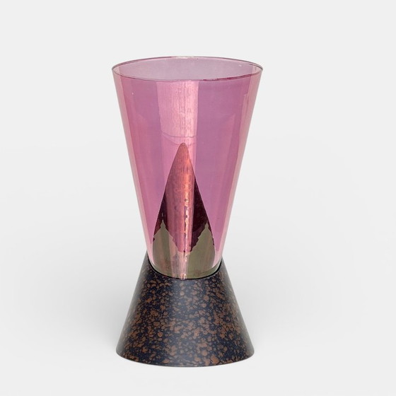 Image 1 of Postmoderne Vase aus Glas und Keramik, 1980er Jahre