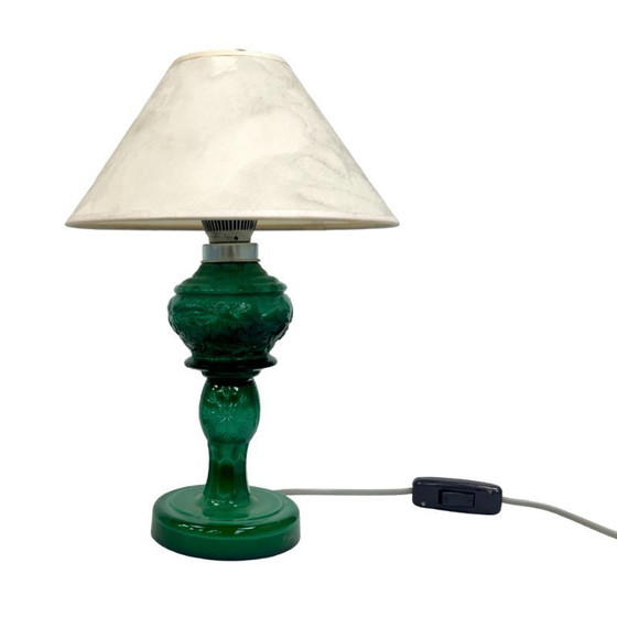Image 1 of Tafellamp van malachietglas, Tsjechoslowakije, jaren 60 | Vintage MCM