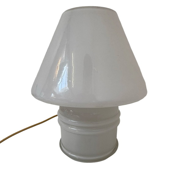 Image 1 of Massiv, Belgien - Glaspilzlampe XL - 1980er Jahre - Weiß, mattes Glas