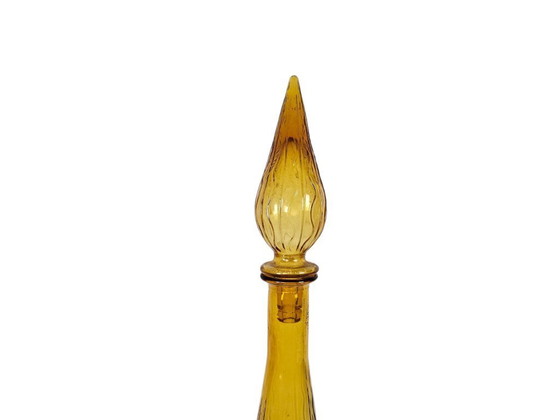 Image 1 of Decanter vintage - Empoli - vetro artistico - ambra - Italia - 1960