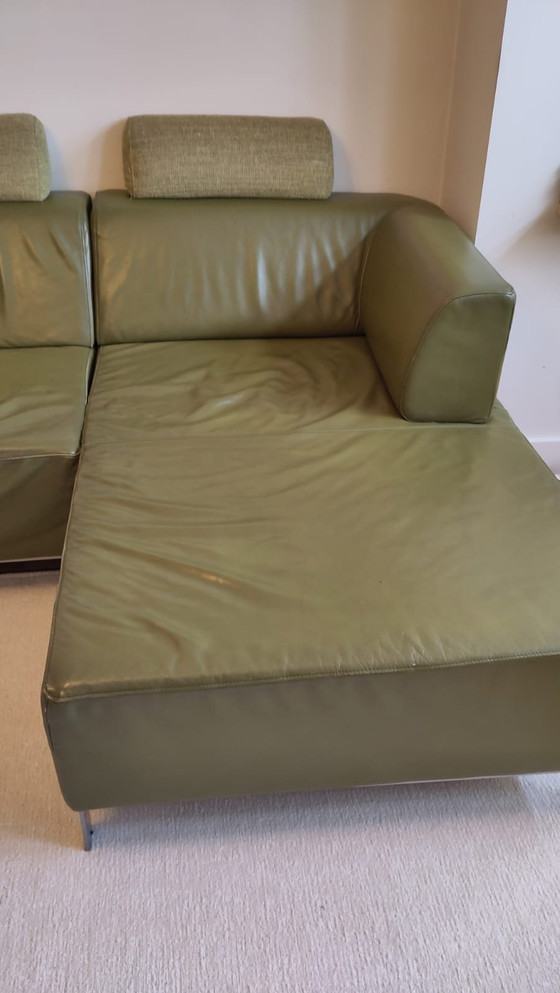 Image 1 of Montel corner sofa, leather with headrests
