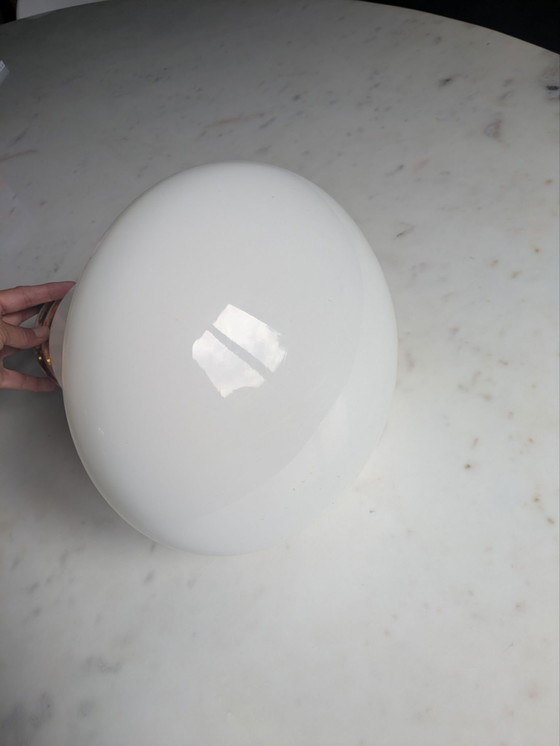 Vintage Pendant lamp Giant Bulb dlg by Ingo Maurer. Opaline, Glass, Brass, Gold (photo 15 of 15)