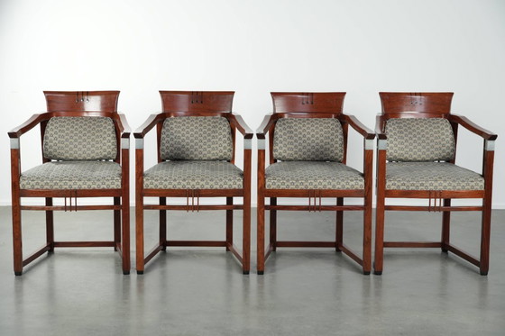 Image 1 of 4 x Art Deco design Schuitema eetkamerstoel uit de Decoforma serie met luxe stoffen bekleding