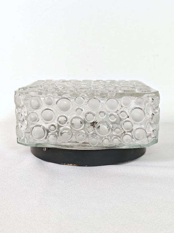 Image 1 of Vintage Hustadt Leuchten Bubble Glass Flush Mount or Sconce / 1970s Space Age Mid Century Modern Wall Light / West Germany Desig