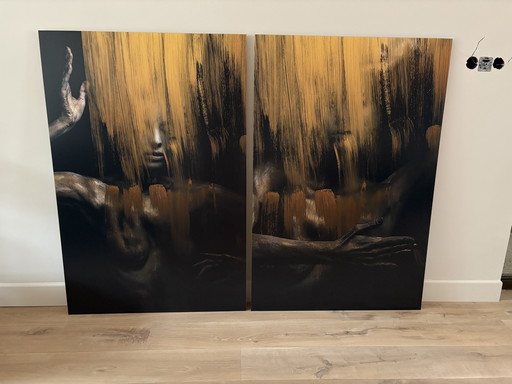 Abstract Golden Paintings - YellowKorner
