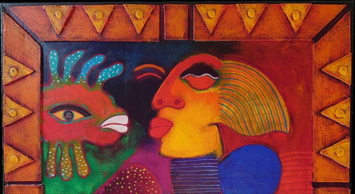 Peinture originale Clemens Briels : "Antigua, a Bay a Day" (2007) - Signée + Certificat !