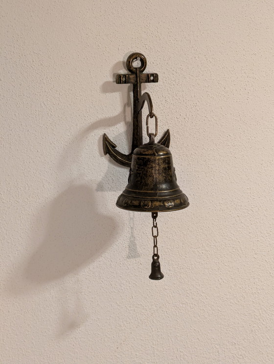 Image 1 of Hermosa campana de barco antigua con ancla ⚓