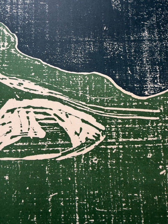 Image 1 of Edvard Munch (1863–1944), Two Women On The Shore” Exhibition Poster (1969, Lacma),mourlot Studio Lithograph, Printed In France