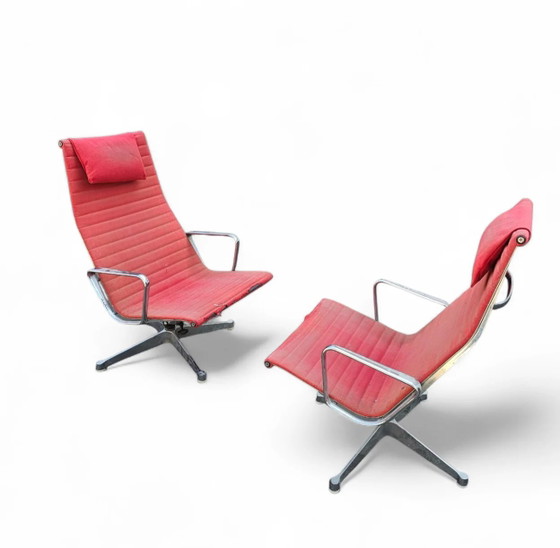 2 x Poltrona girevole in alluminio EA 124 Early Edition di Charles & Ray Eames, Herman Miller / Meccanismo (photo 8 of 19)
