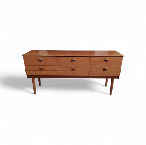 Vintage Deens design teakhouten sideboard, dressoir 