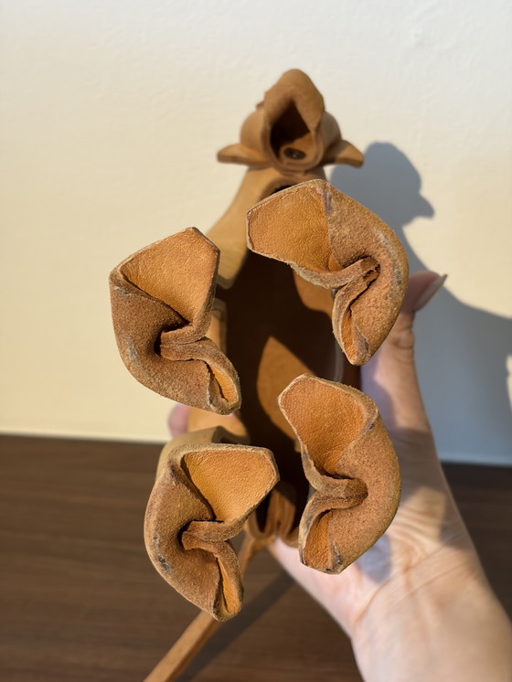 Image 1 of Rare sac à main vintage DERU Germany en cuir, modèle moyen, design des années 1960