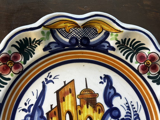Image 1 of Plat P. Zouilly - Céramique Espagnole Vintage - Diamètre 31 cm