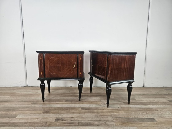 1960s Mahogany Burl Nightstands With Glass Tops – Wood (photo 4 of 20)