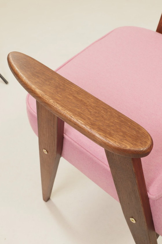 Image 1 of Fauteuil moderne du milieu du siècle en chêne et laine naturelle, design de J. Chierowski