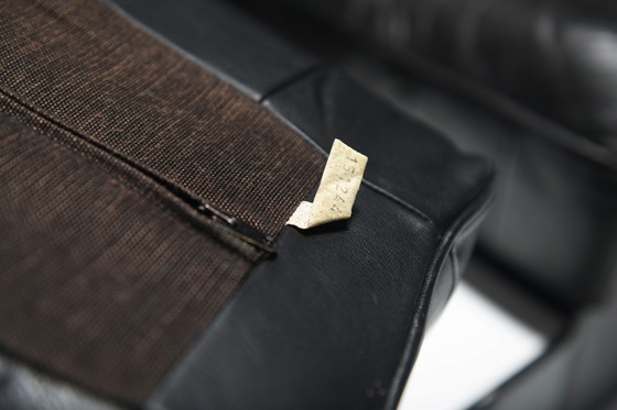 Image 1 of Stunning Vintage DS-88 Sofa in Black Leather by Team De Sede for De Sede Swiss