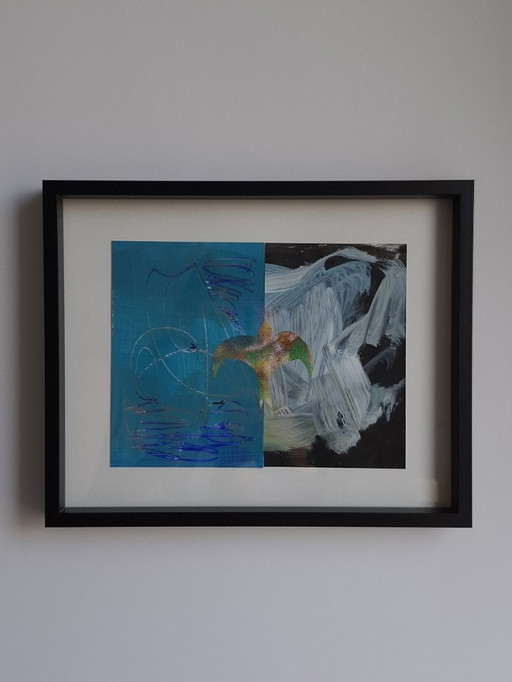 Œuvre d'art encadrée - Collage de peintures abstraites