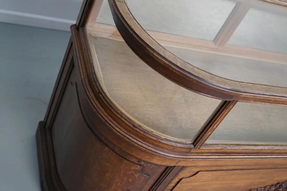 Image 1 of Mobiletto portagioie/bancone da negozio antico in rovere francese, inizio XX secolo