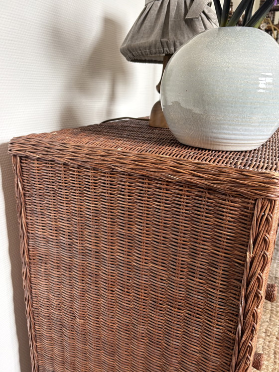 Image 1 of Cassettiera vintage in rattan | stile boho | Fasciatoio a 3 cassetti