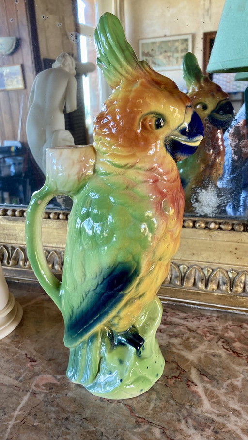 Parrot carafe in earthenware