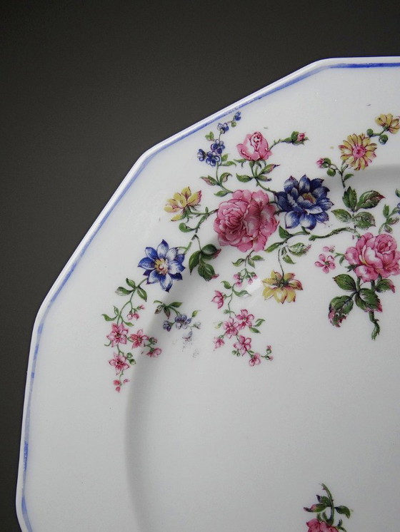 Image 1 of 4 Bernardaud Limoges Porzellan-Speiseteller mit floralem Dekor aus den 1920er-1950er Jahren