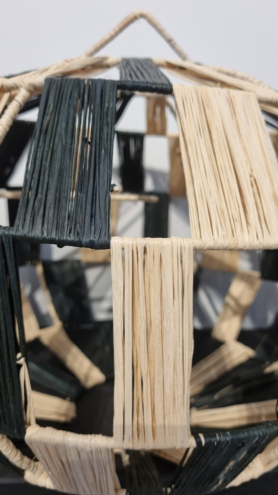 Image 1 of Raffia pendant lamp set handmade in Morocco