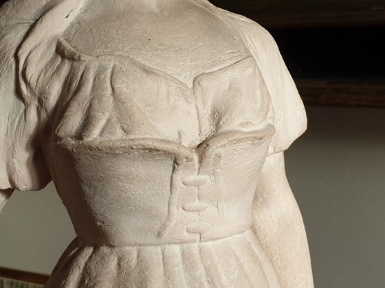 Image 1 of Terracotta sculpture of a mandolin player after 'Mignon' by Joseph Le Guluche, height 57.5 cm