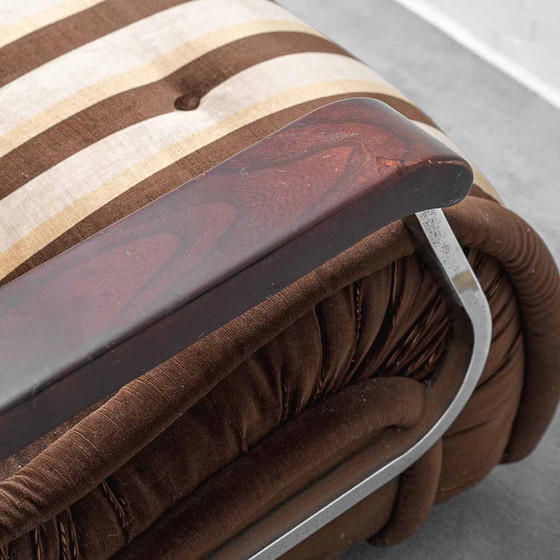 Poltrona vintage Malga in tessuto a righe – Design anni '70 – Poltrone, Wood, Metal (photo 2 of 9)