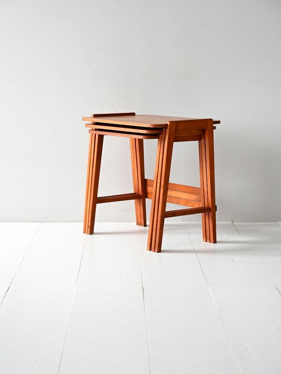 Image 1 of Tavolini scandinavi anni '60 in mogano