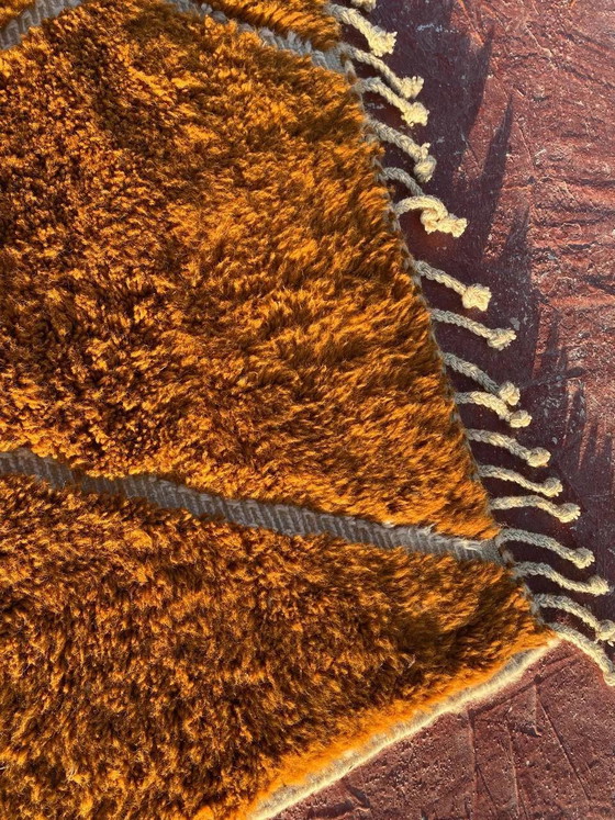 Beni Ouarain rug 300x200 cm – Thick ochre wool with tribal patterns – Rugs & carpets, Cotton (photo 6 of 8)