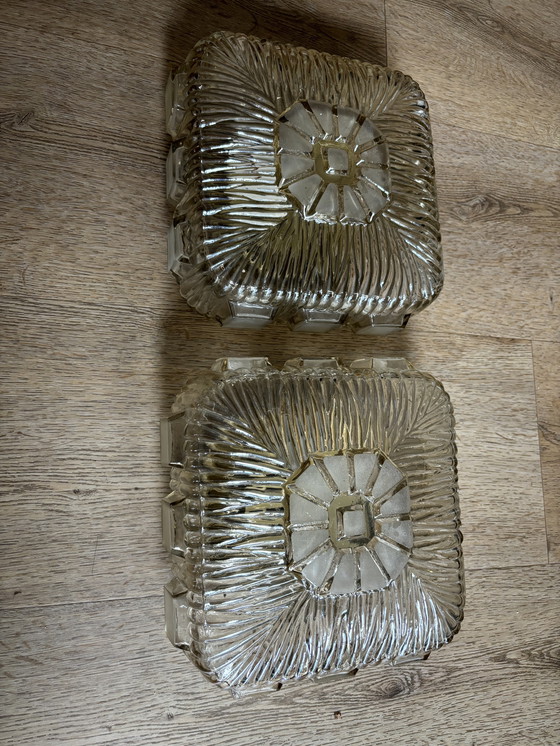 Image 1 of Set Of Two Glass Vintage Ceiling Lamps