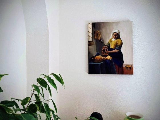 Image 1 of David KANDELAKI - The Milkmaid after Vermeer - Artist's painting