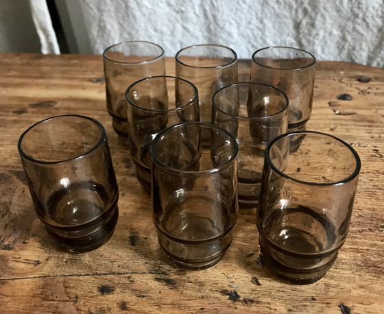 Image 1 of Set of 8 Very Small Smoked Glasses