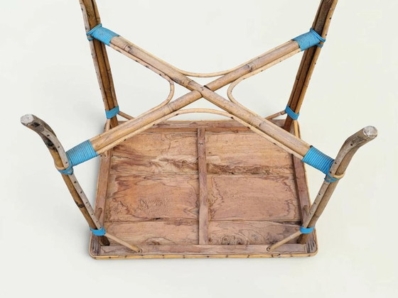 Geflochtener Rattantisch, Mitte des 20. Jahrhunderts – Esstische, Wicker, Wood (photo 7 of 8)