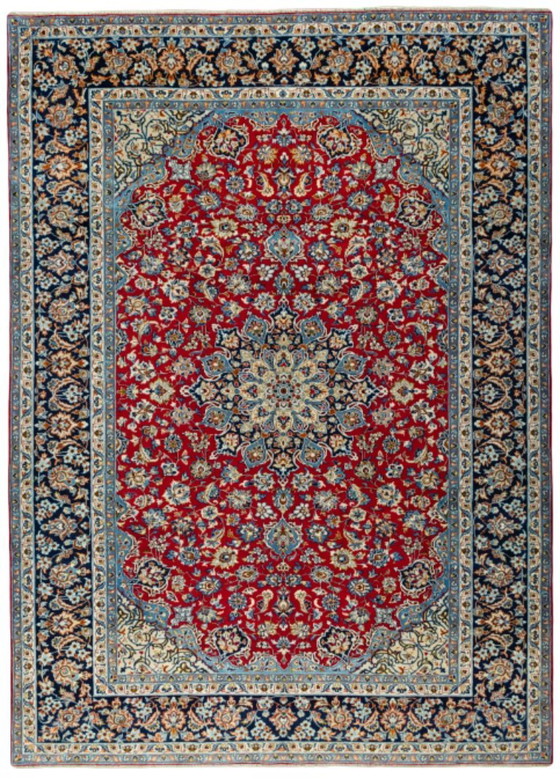 Image 1 of Tapis persan Isfahan noué à la main en liège - 414 x 300 cm