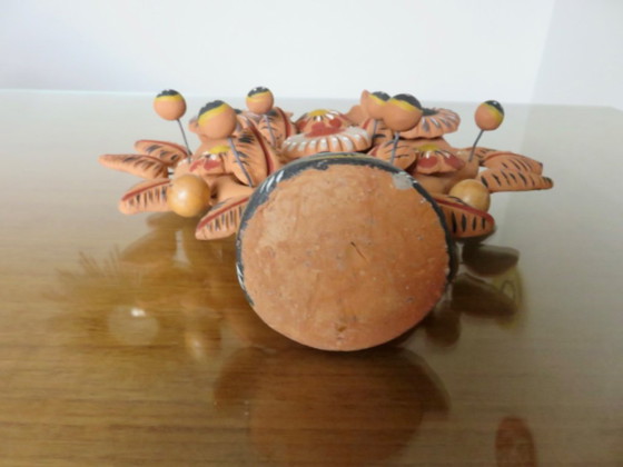 Image 1 of Mexikanische Terrakotta-Kronleuchter „Baum des Lebens“, Terrakotta „Arbol de la Vida“, 1970