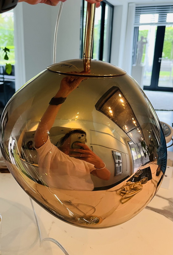 Image 1 of Lampada a sospensione mini Melt di Tom Dixon, colore oro, 3 pezzi