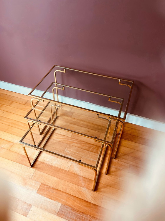 Image 1 of Juego de mesitas auxiliares italianas de los años 70.